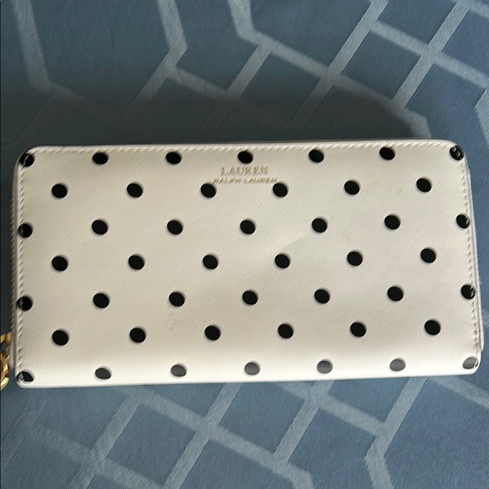 Lauren Ralph Lauren White Polka Dot Wallet - NWT